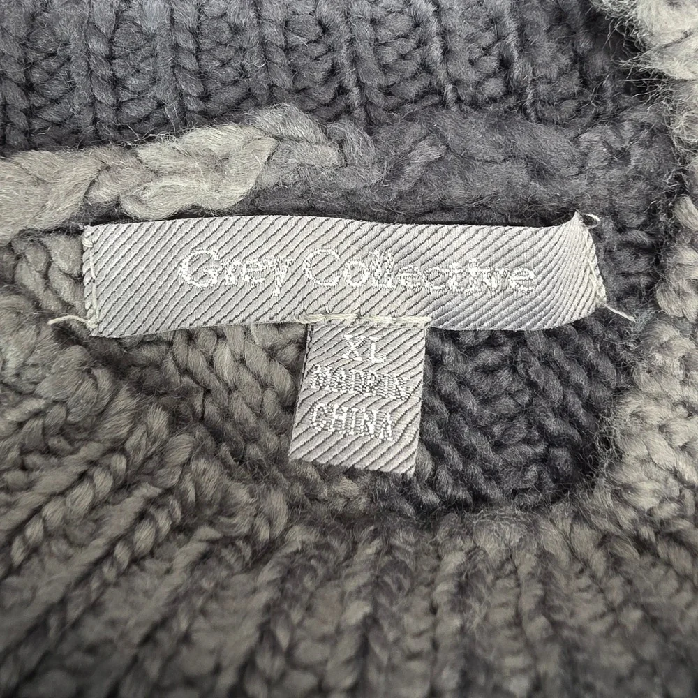 Grey Collection Striped Mock Neck Sweater XL Acrylic Loose Fit‎ Casual